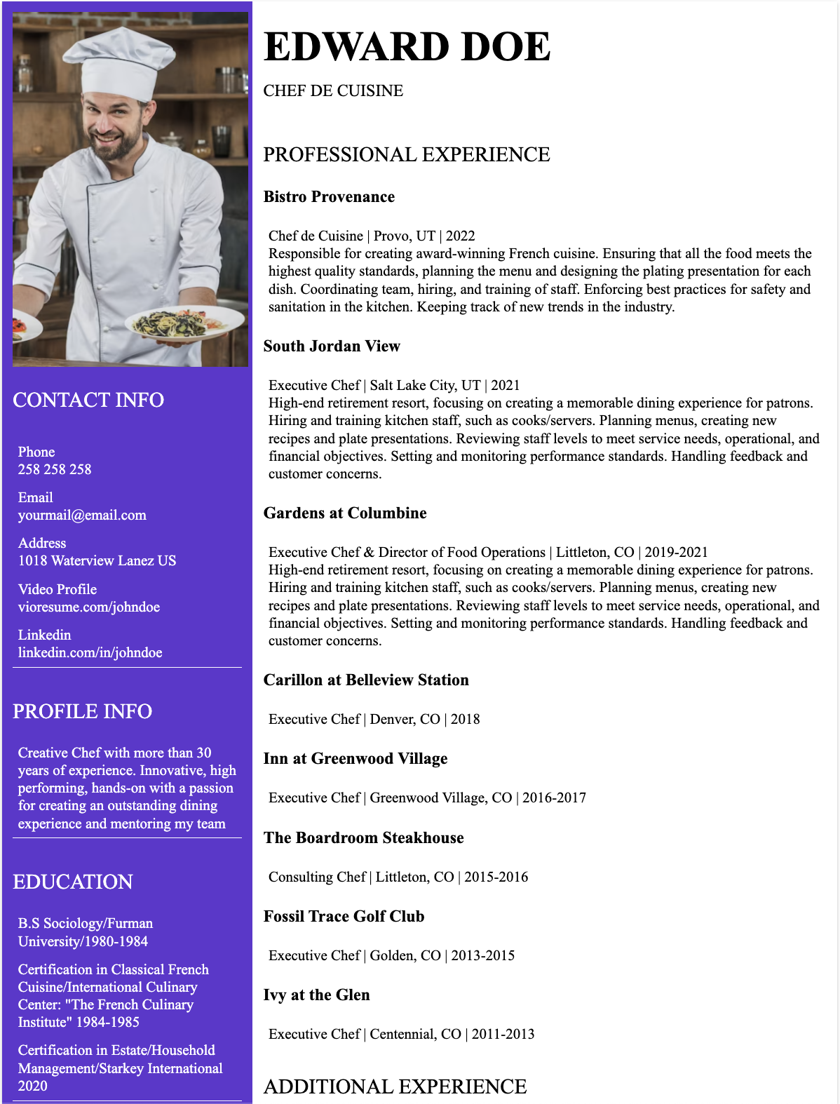 Culinary Chef