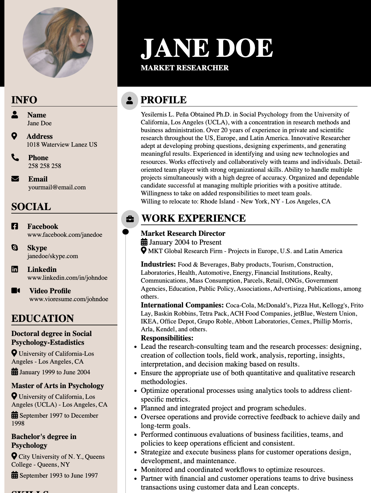 Receptionist resume